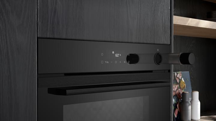 Actual product image Siemens iQ300, Built-in oven with steam support, 60 x 60 cm, Deep black inox, HR232GEB3