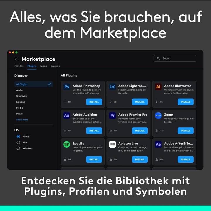 Actual product image Logitech Mx Creative Console (Without keyboard layout, Cable)