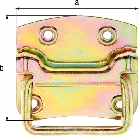 Actual product image Starx Box handle heavy 80 x 70 x 11 mm, galv. yellow galvanised (Crate handles, 10 pcs.)