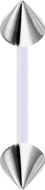 Produktbild Star Piercing Micro Banane transparent mit zwei Cones silber (ohne Messing, Chirurgenstahl 316L, Kunststoff)