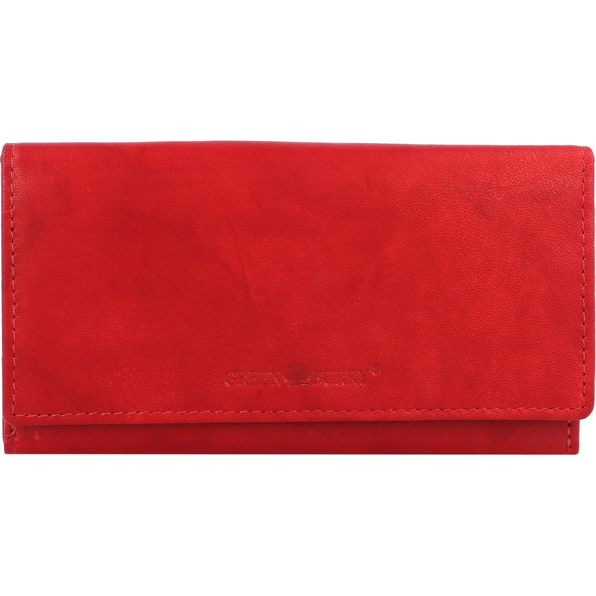 Greenburry, Damen, Portemonnaie, Basic Geldbörse RFID Leder 17 cm, Rot