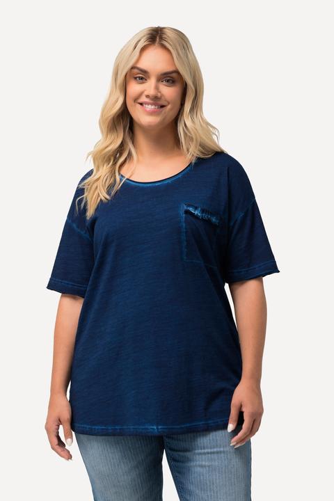 Produktbild Ulla Popken T-Shirt, oversized, Rüschen-Brusttasche, Halbarm (46, 48)