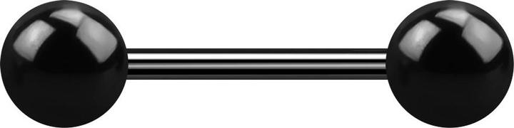 Produktbild Star Piercing Micro Barbell schwarz mit zwei Kugeln (ohne Messing, Chirurgenstahl 316L)