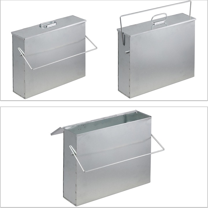 Produktbild Relaxdays Ascheeimer eckig (44.5 x 12 x 42 cm)