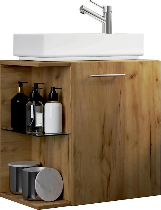 Produktbild VCM 2-tlg Badmöbel Set Gäste WC Gästebad Waschplatz Waschtisch klein schmal Hausa