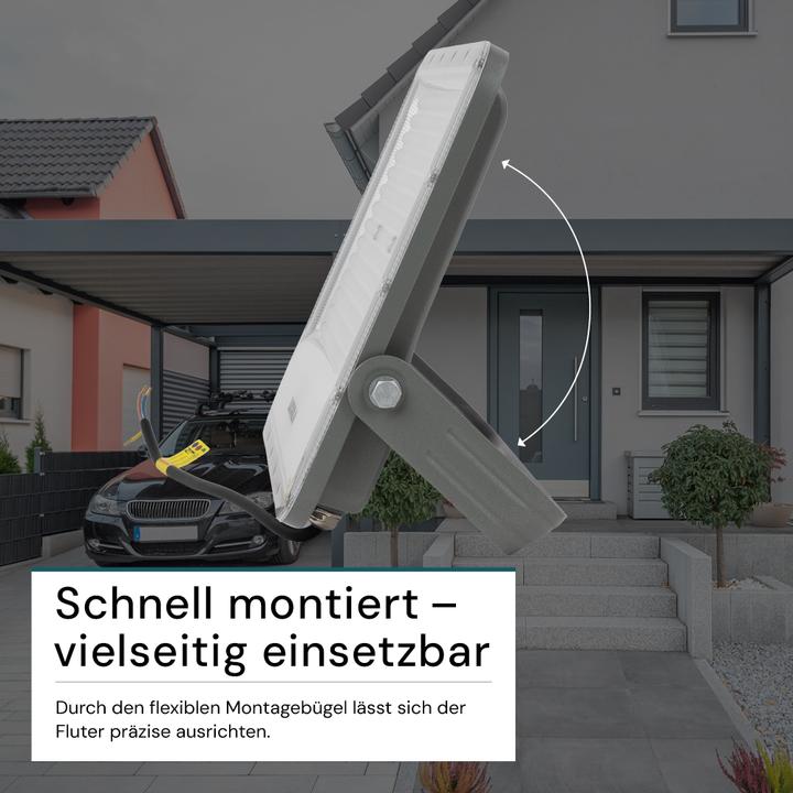 Produktbild Luxula LED-Fluter, EEK: E, 200W, 26000lm, 4000K, IP65, grau (26000 lm, IP65)