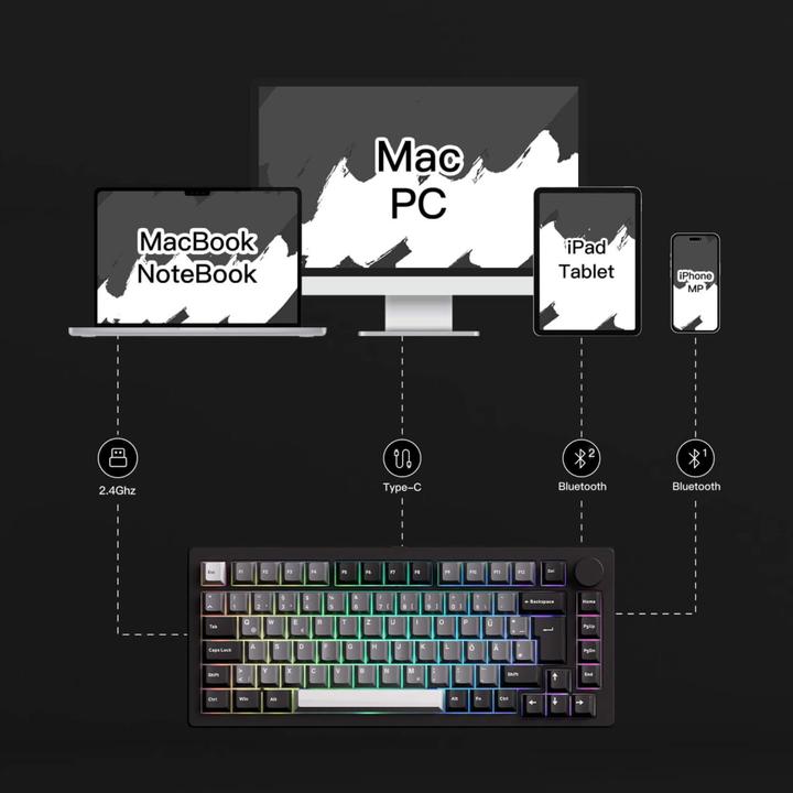 Actual product image Akko Monsgeek M1 V5 (DE, Cable, Wireless)