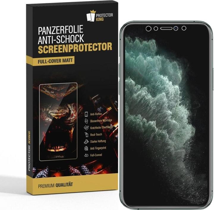 Protectorking 2x Panzerfolie Anti-Shock Full Cover matt (2 Stk., Apple iPhone XS Max)