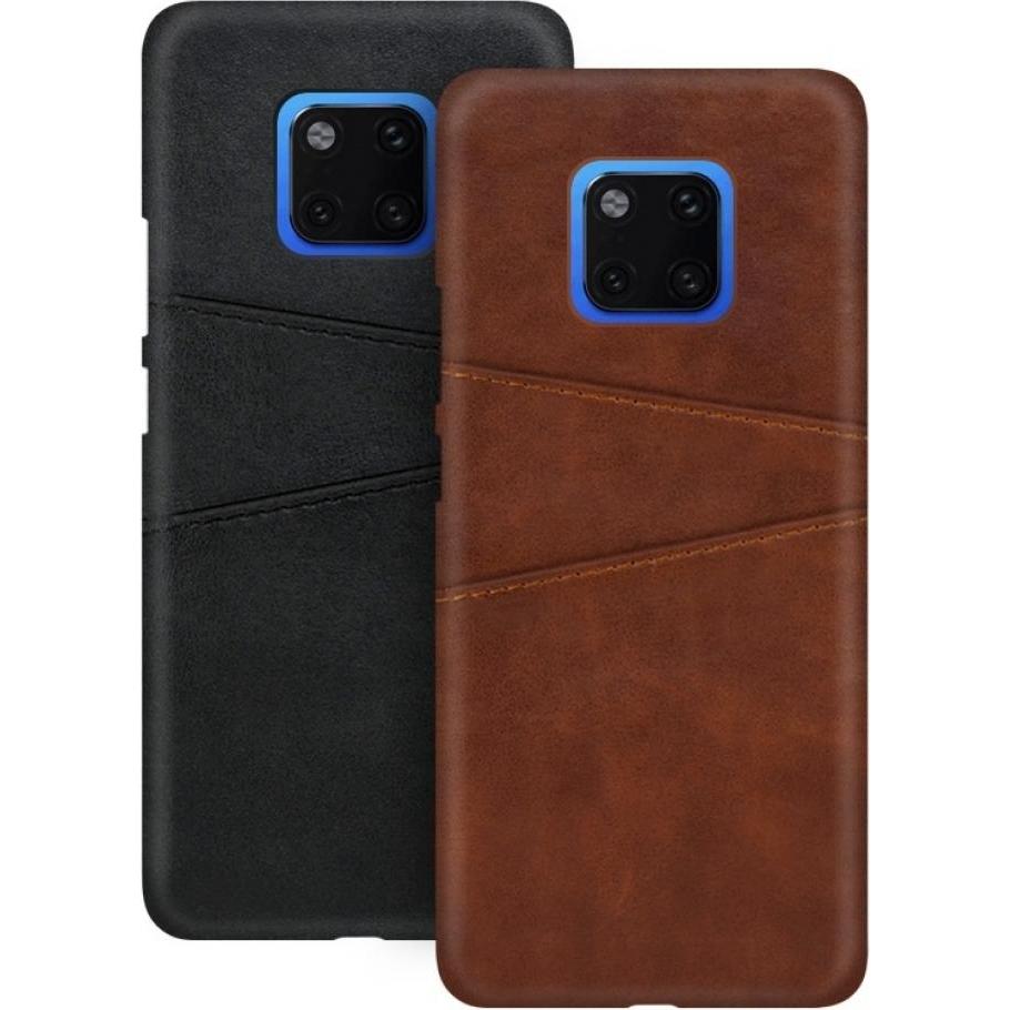 Screenguard Huawei Mate 20 Pro CardCaddy Leder Backcase mit Kartenfächern (Huawei Mate 20 Pro), Smartphone Hülle, Braun