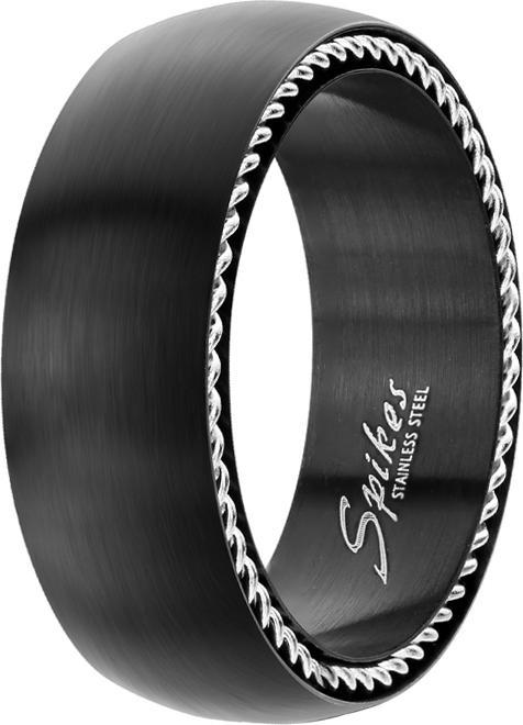 Produktbild Star Piercing Ring schwarz matt mit beidseitigem Stahlseil (60, Stahl)
