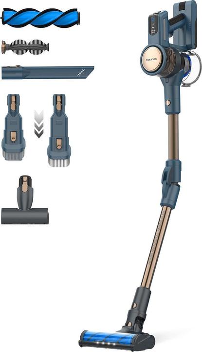 Actual product image Taurus HOMELAND DIGITAL ANIMAL FLEX Upright Vacuum Cleaner Black Blue Gold Bagless