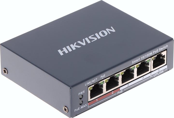 Immagine prodotto Hikvision DS-3E1105P-EI - Fast Ethernet (10/100) - Full duplex - Power over Ethernet (PoE) (5 porte)