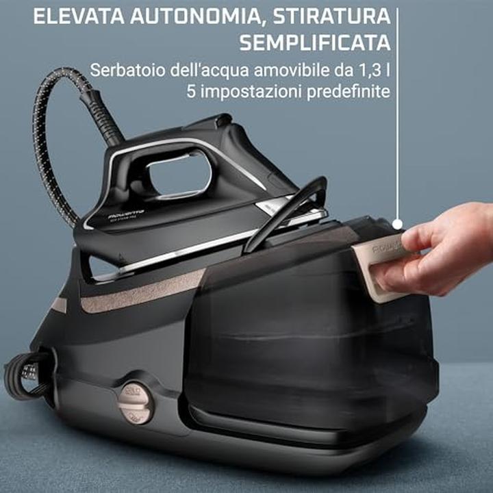 Image du produit Rowenta Fer à repasser vapeur haute performance, mode éco, réservoir amovible, technologie silencieuse (580 g/min)
