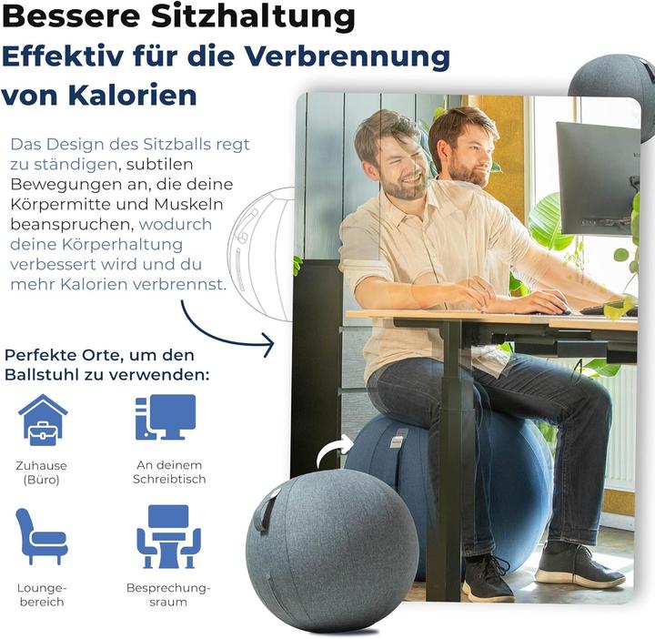 Image du produit Backerz Ergonomischer Sitzball für Büro und Homeoffice (65 cm) (65 cm)