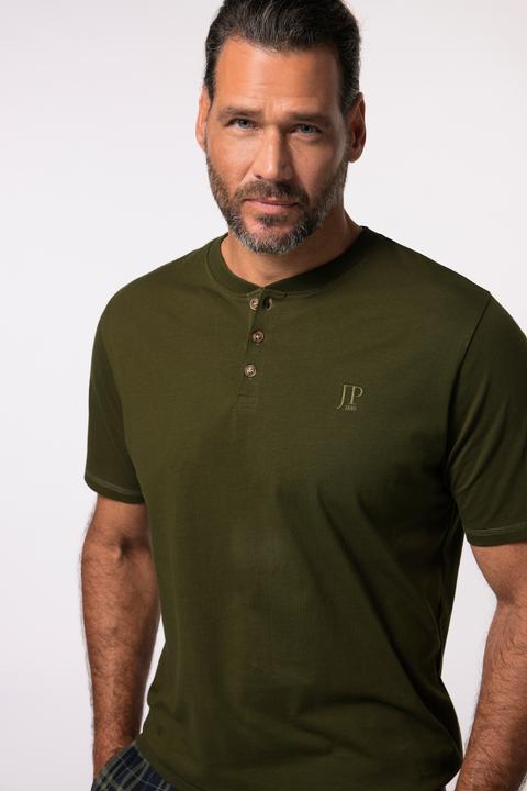 Produktbild JP1880 JP 1880 Schlafanzug, Bauchfit, Henley-Shirt, Halbarm, karierte Hose (5XL)