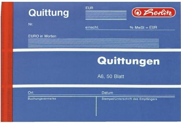 Produktbild Herlitz Quittungsblock A6 401 50Bl. (50 x)