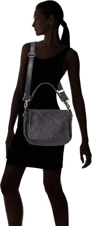 Actual product image Berba Medium Shoulder Bag / Crossbody Bag Ladies - Leather - San Remo - Black