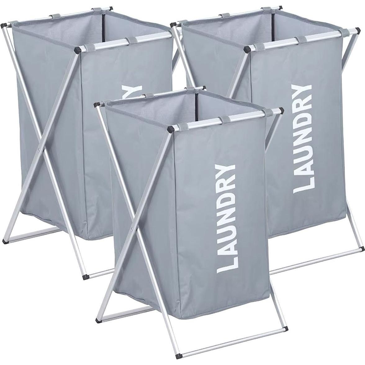 König Design, Wäschekorb, 3 Stück Wäschesammler Fächer Wäschebox Wäschetruhe Wäschetrenner Wäschesortierer