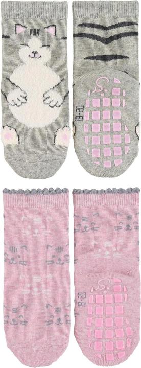 Produktbild Sterntaler Socken Katze 2er Set Hellgrau Melange Gr. 24 (2er Pack, 24)