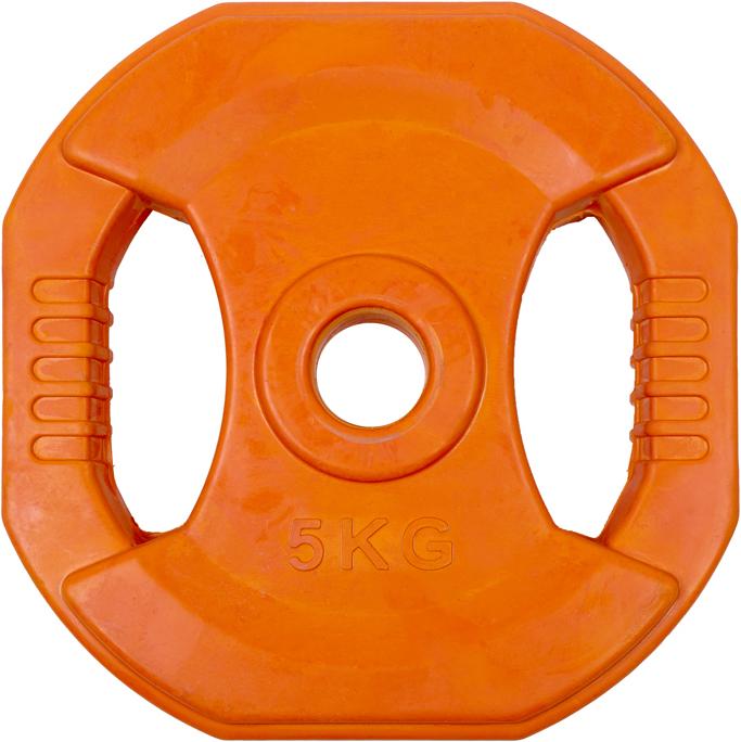 Actual product image Gladiatorfit Rubber weight disc with handles (1 x 5 kg)