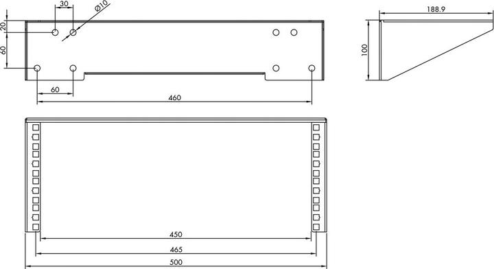 Produktbild Value 19" wand-/untertischhalterung. 4he