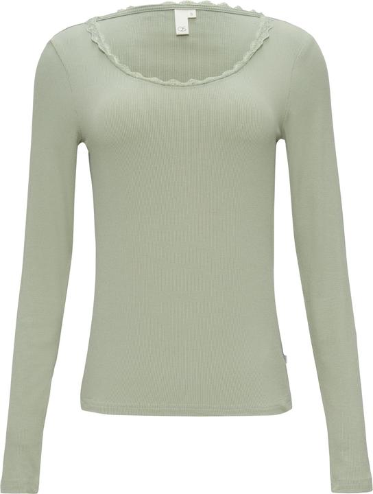 S.Oliver T-Shirt Rippshirt aus Viskosemix mit Spitzendetail (XL)