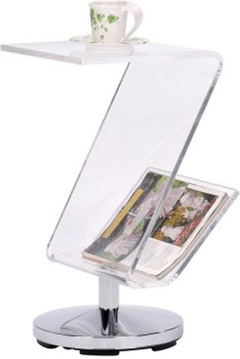 DKD Home Decor Coffee Table Transparent Acrylic Metal Silver (30 x 33 x 55 cm) (30 x 33 x 55 cm)