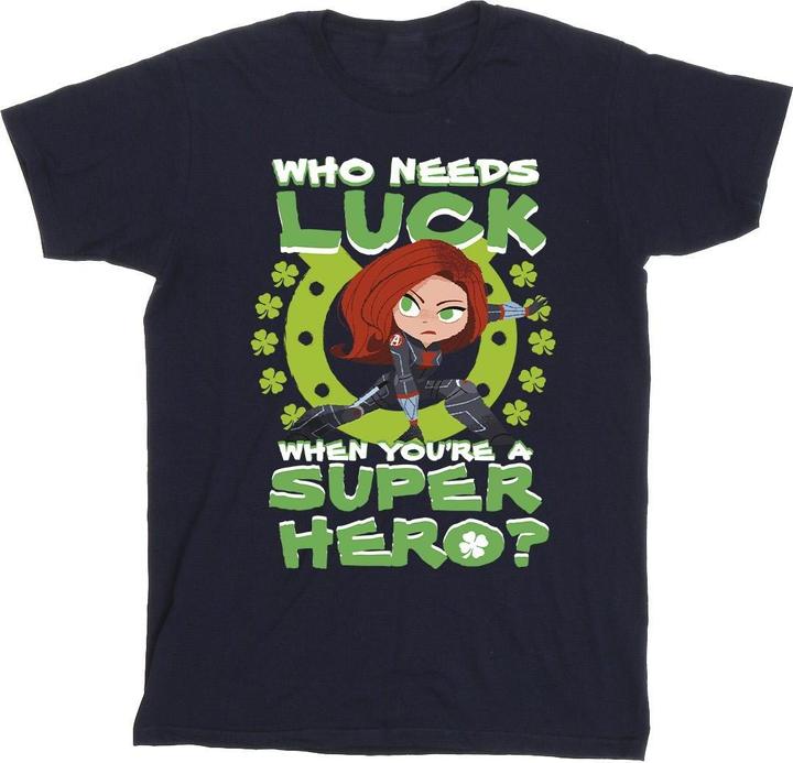 St Patrick's Day Black Widow Luck TShirt (M)