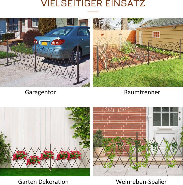 Image du produit Outsunny Zaun Aluminium, Eisen Dunkelbraun