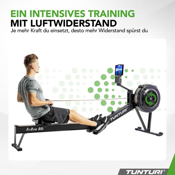 Image du produit Tunturi Rameur Fitrow 80i - Rameur fitness - Rameur pliable - 10 niveaux de résistance - Rameur fitness -