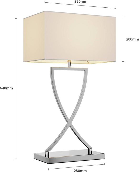 Actual product image Lucande Evaine table lamp Chrome/White (E27)