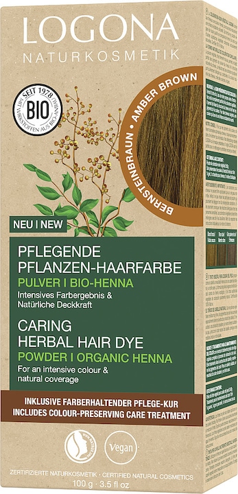 Produktbild Logona Pflegende Pflanzen-Haarfarbe Pulver Bernsteinbraun (060)
