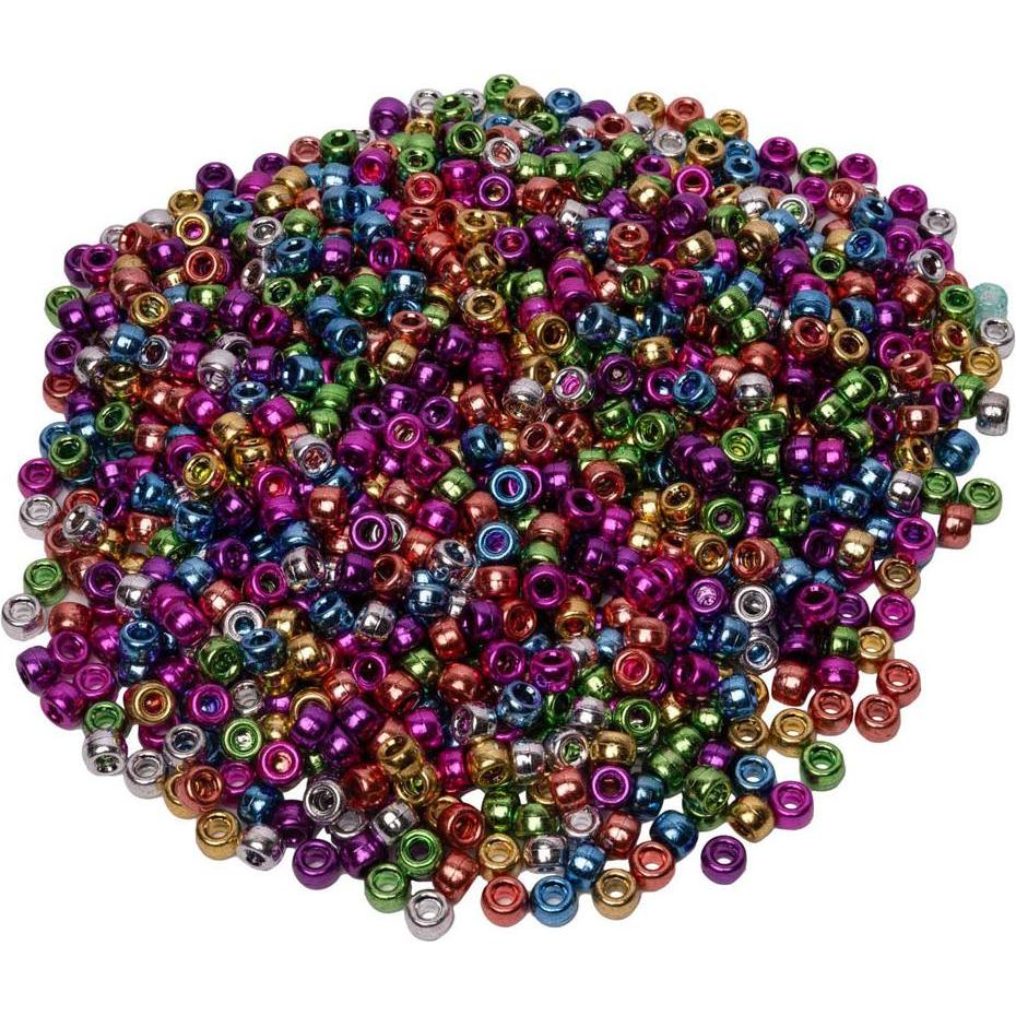 Colorations Colorationen - Ponyperlen Metallic 6x9 mm, 1000 Stk.