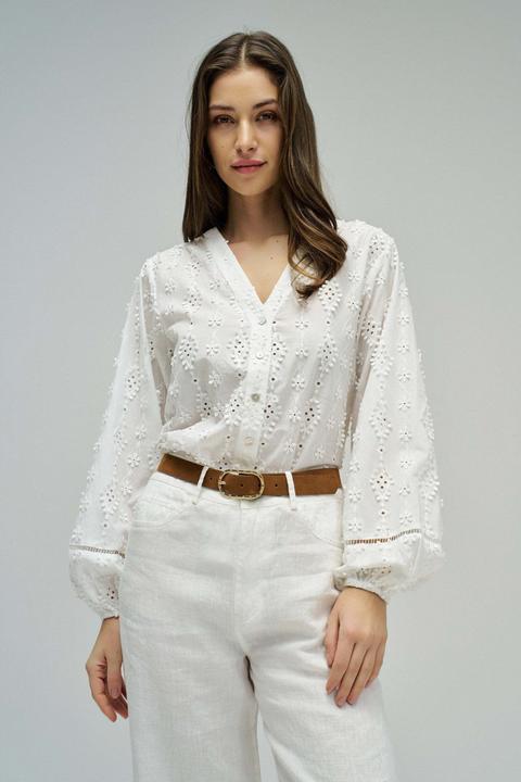 Immagine prodotto Salsa Jeans Langarmbluse Textured Shirt Lace Detail (XS)
