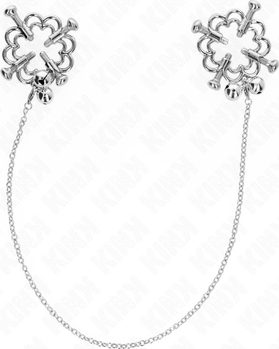 Kink Metal Flower Nipple Clips With Chain