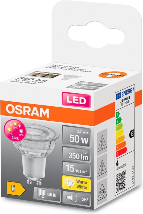 Produktbild Osram Led Three Step Dim Par16 (GU10, 3.70 W, 350 lm, 1 x, F)