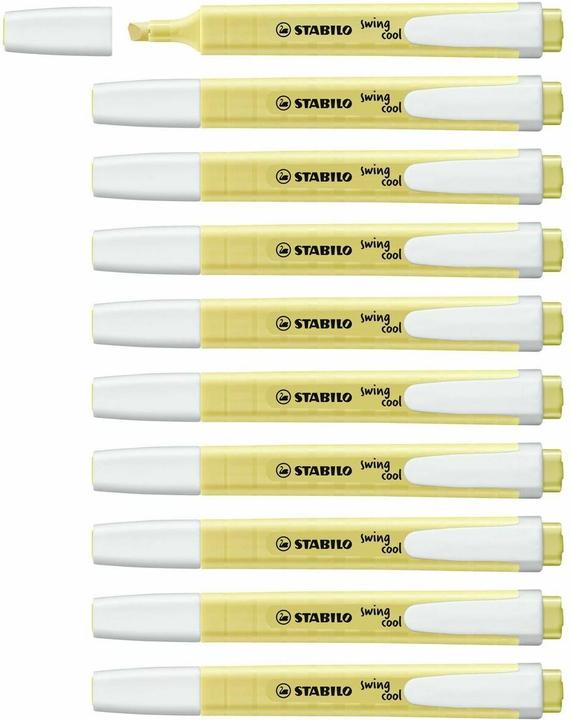Image du produit STABILO Surligneurs - swing cool Pastel - Pack de 10 - jaune poudré (Jaune poudré, 4 mm, 10 x)