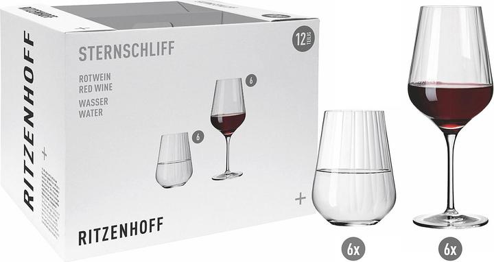 Actual product image Ritzenhoff Red Wine & Water Glasses Star Cut (57 cl, 12 Glasses, Red wine glasses)