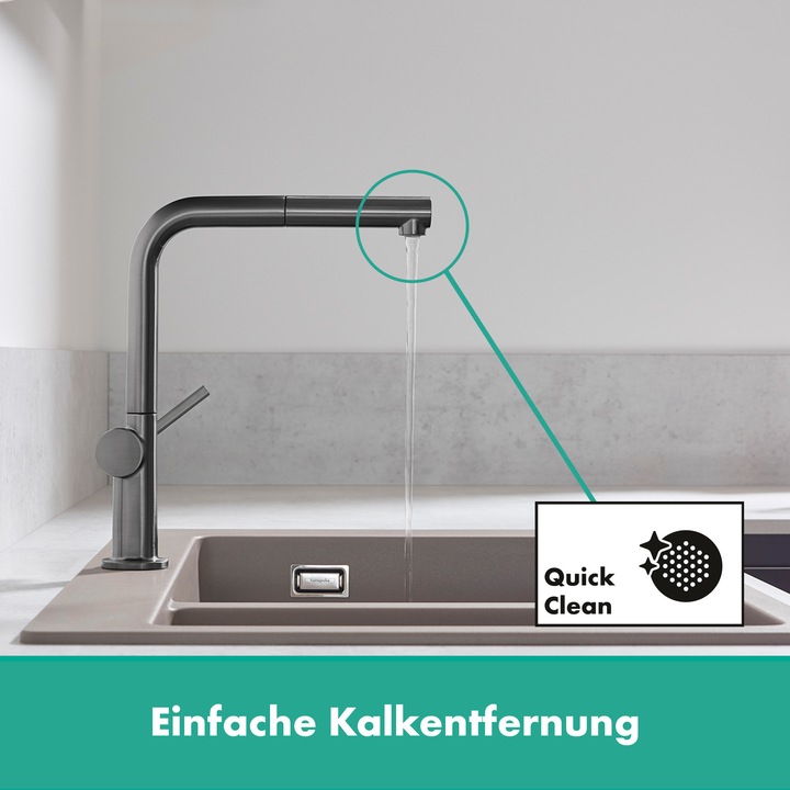 Immagine prodotto hansgrohe Miscelatore per lavello 270 Talis M54 bocca estraibile 1 getto cromo nero spazzolato
