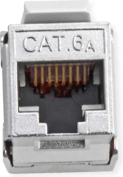 Actual product image Roline Keystone Cat6A/Cl.EA RJ45 shielded toolless silverf. (Keystone module)