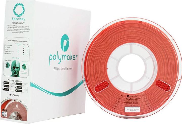 Actual product image Polymaker PJ01004 PolySmooth Filament polishable 1.75 mm 750 g Coral Red 1 pc. (PVB, 1.75 mm, 750 g, Red)