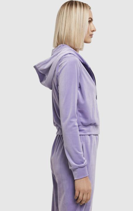 Produktbild Urban Classics Ladies Short Velvet Zip Hoody (XL)
