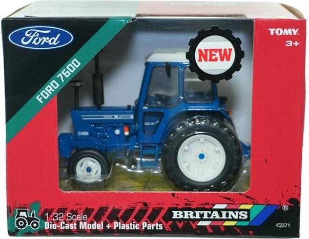 Tomy Britains Ford 7600 with Dual Rear Wheels - Diecast Toy Tractor Farm Toys 1 32 Scale - Metal and Plas