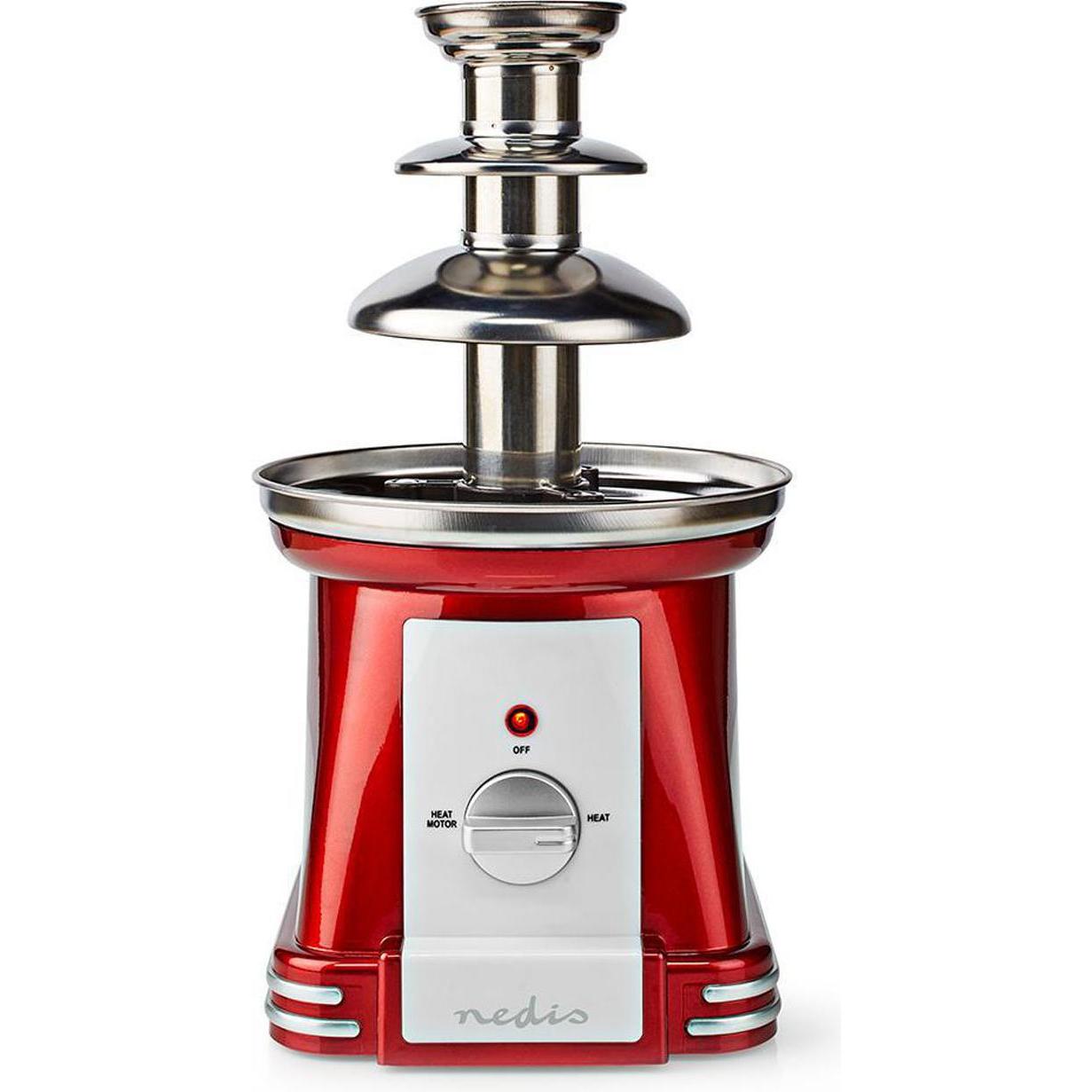 Nedis Schokoladenbrunnen FCCF100FRD, Fun Kitchen, Rot, Weiss