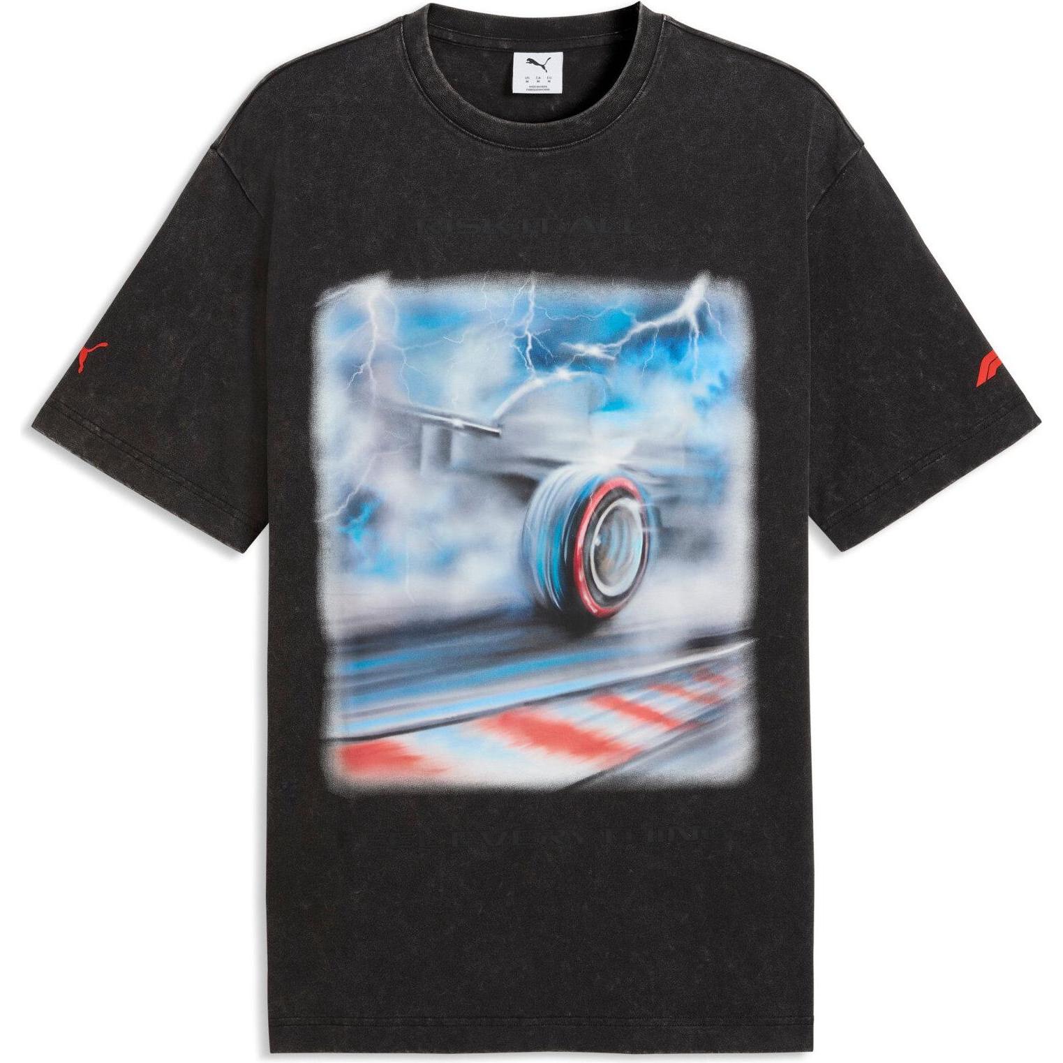 Puma, Uomini, Maglietta sportiva, F1 Tyre tee (relaxed) (L), Nero, L