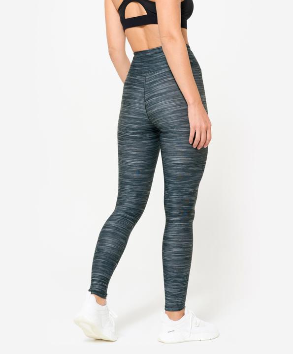 Image du produit Domyos Legging de fitness taille haute femme, imprimé gris chiné (W33/L31)
