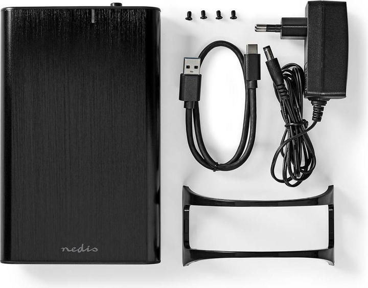 Produktbild Nedis Festplattengehäuse | 3.5 " | USB 3.1 Gen1 | USB Type-A / USB Type-C™ | Notebook / PC | Alumini (3.5")