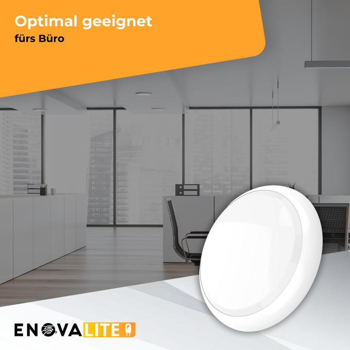 Produktbild Enovalite LED-Notstrom Deckenleuchte, mit Bewegungsmelder, 8 h Notlicht und Gruppensteuerungsfunktion (1800 lm)