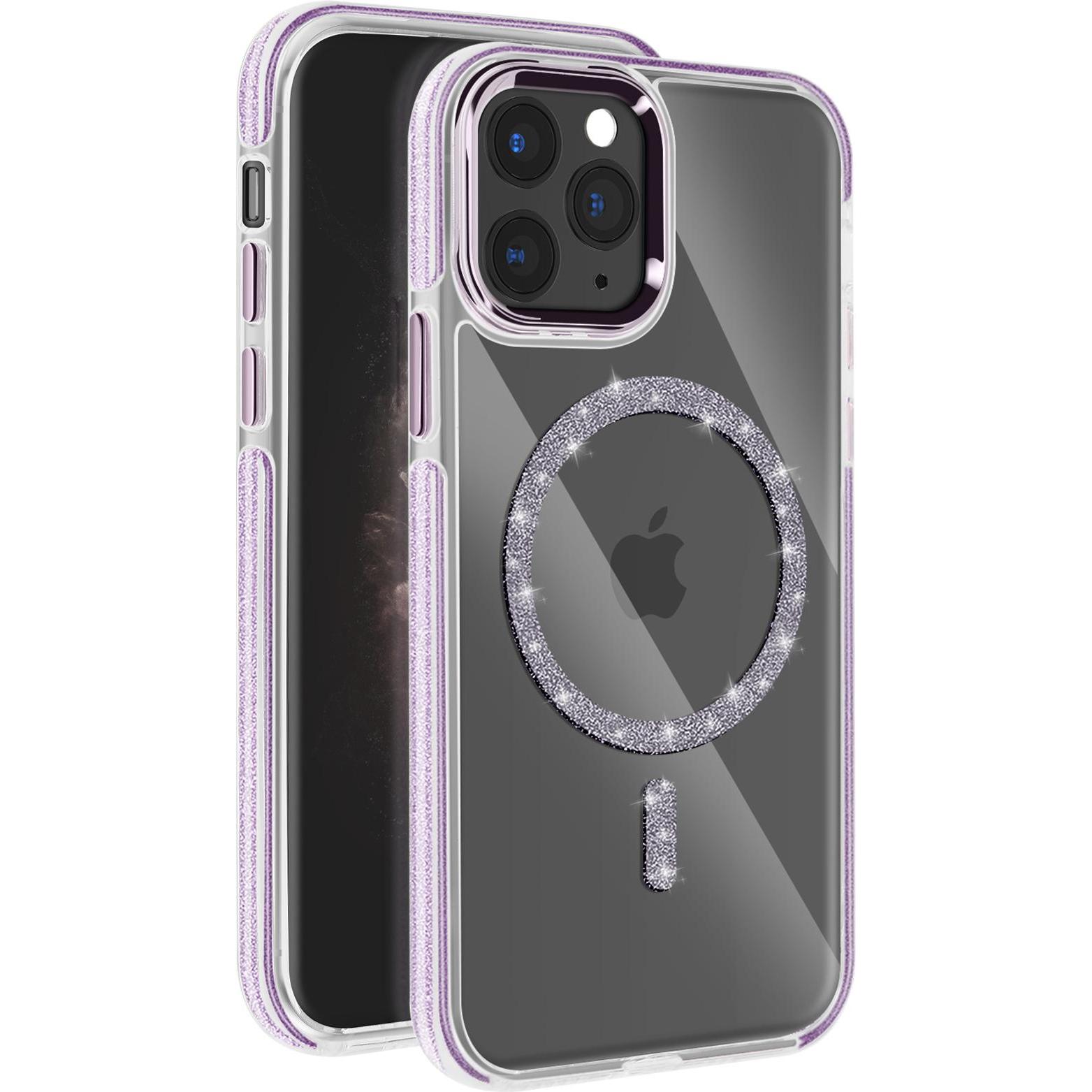 Avizar MagSafe Glitzer (Apple iPhone 11 Pro), Smartphone Hülle, Violett