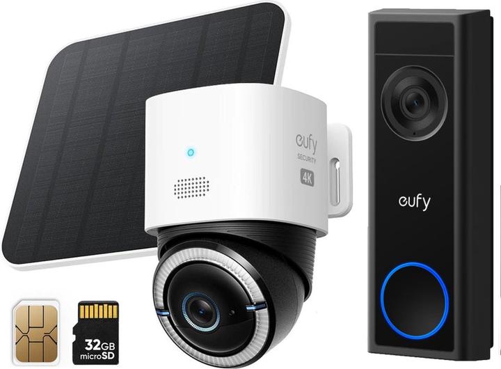 Immagine prodotto eufy 4G LTE S330 Camera - met WiFi - 4K Pan&Tilt - Volkomen draadloos met zonnepaneel